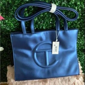 New Telfar medium cobalt shopping bag with tag but no box